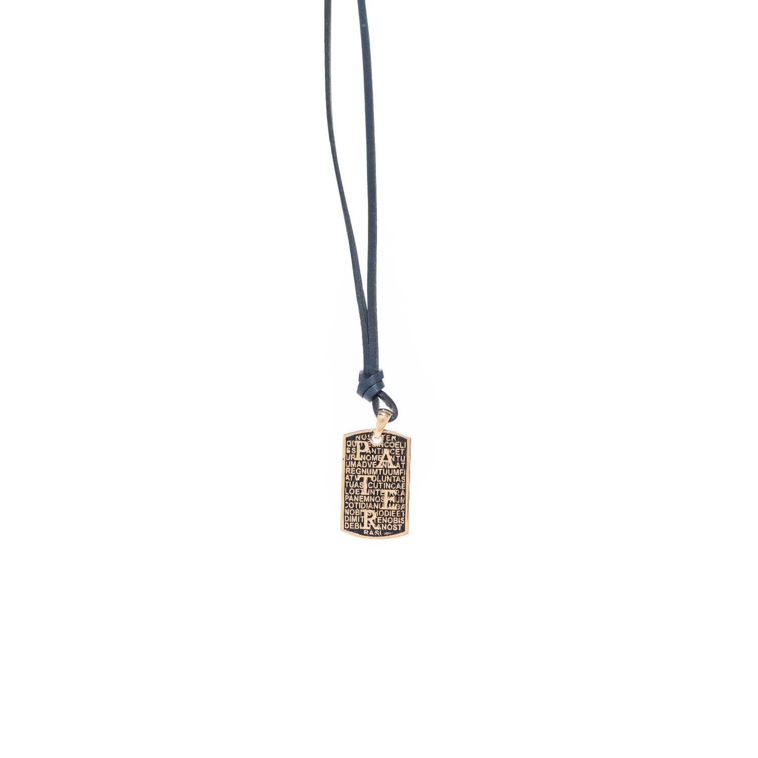 PATER necklace in 925° gold-plated silver with blue cord (AGI328-C BL)